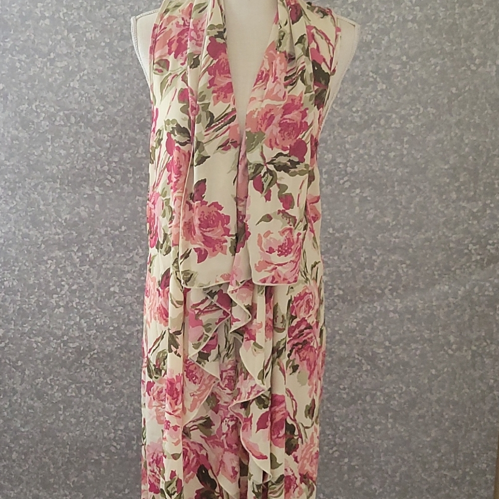 Zig zag stripe floral duster vest size xl